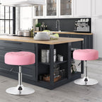 Nova Microdermabrasion Vanity Chair Stool Modern Tufted Round Ottoman Stool Swivel Makeup Chair for Bathroom Bedroom Living Room (Pink)