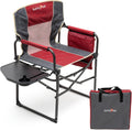 SUNNYFEEL Oversized Camping Chair Portable Directors Chairs with Side Table | Heavy Duty Folding Lawn Chair for Adults 300LBS with Compact Size, Breathable Mesh, Pocket & Carry Bag for Outdoor, Lawn, RV