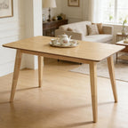 FSC Certified Wood Dining Room Table, 51in Small Rectangular Kitchen Table Space Friendly, Easy Assemble Solid Rubberwood Leg Table for Apartment (Table Only)