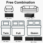 AmasSmile Footrest Ottoman Storage Bench,34" Leather Folding Chest,Black | Large Ottoman with Storage,Thicker Foam Padded Seat,Livingroom,Dorm,Bedroom,Entryway,Easy to install,34 x 13 x 13in