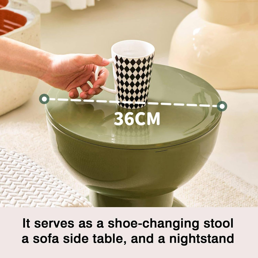 Versatile Low Stool/Side Table: Suitable as a Shoe-Changing Stool, Small Round, Living Room Side Table, Coffee Table