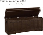 VANKILEY 51.2" Storage Chest Extra Large,Wooden Storage Bench,Espresso | Chest with 2 Safety Hinges, 51.2*15.7*19.1inches, Wooden Trunk for Bedroom, Livingroom,Entryway,Easy Assembly.