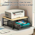 Kitchen Countertop Storage Rack with Drawers | Multi-Functional Countertop Shelf, Open Access for Easy Fetching, Simple Assembly & Effortless Wiping Clean(white)