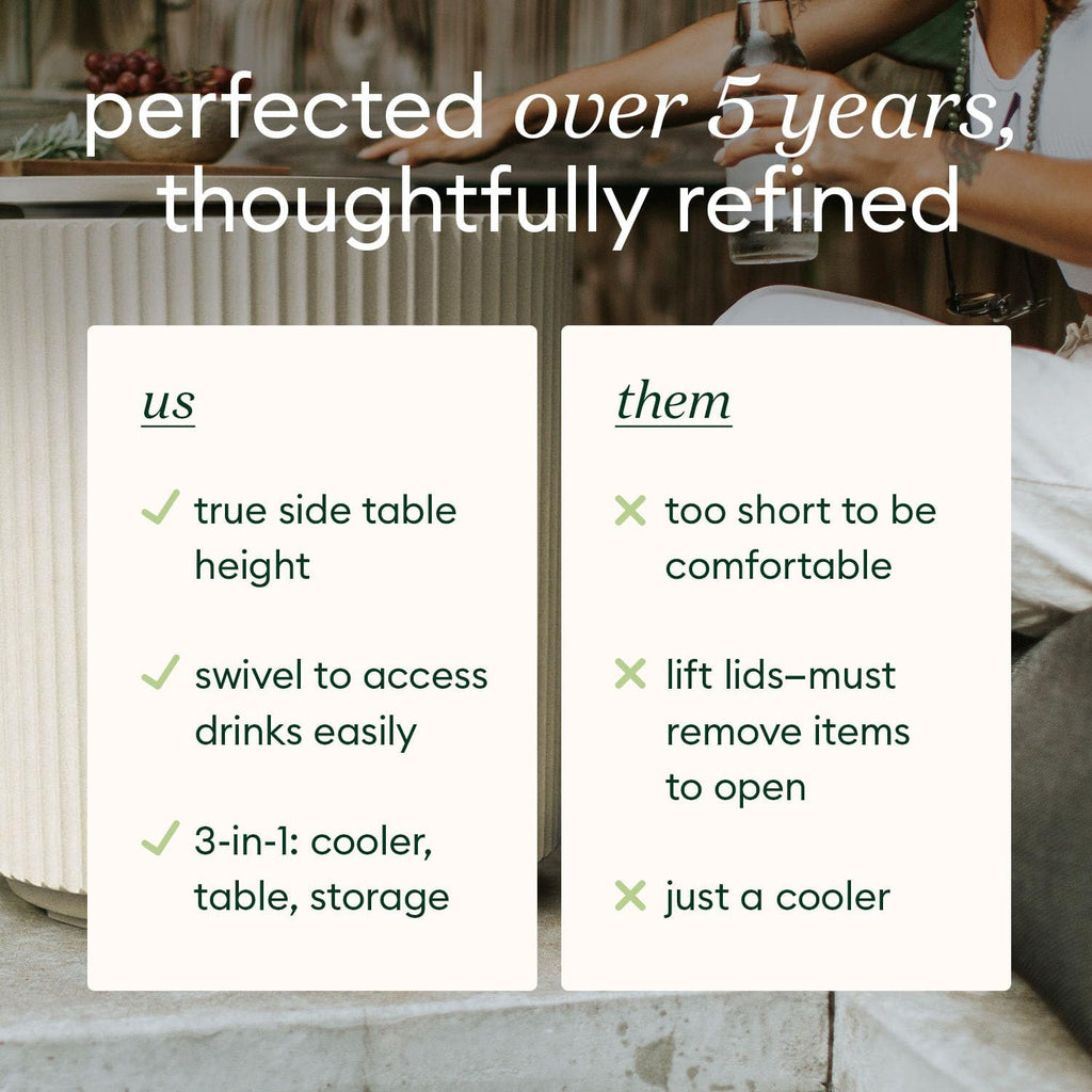 Veradek Cooler Side Table - Outdoor Cooler Table and Ice Chest | Features a Swivel-Top Lid That Keeps Drinks Cool for Up to 12 Hours, Perfect for Porch, Poolside, or Patio Use