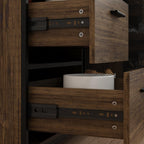 MOUMON 70.9" Extra Large Kitchen Pantry Cabinet with Hutch, Industrial Kitchen Hutch with 6 Drawers and 4 Mesh Doors, Large Coffee Bar Cabinet with Pegboard and Shelves, Brown and Black