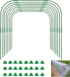 8 Sets 41.3"x31.5" Garden Hoops for Raised Beds, Greenhouse Hoops Grow Tunnel Durable Removable Row Cover Hoops for Garden Netting DIY Kits with 24 Clips