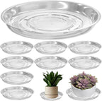 9 Packs 12 Inches Large Clear Plant Saucers for Indoor Outdoor Use Heavy Duty Plastic Plant Trays for Planter Flower Pot Drip Trays to Catch Water, 4 to 20 Inch, Round Transparent