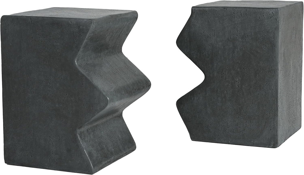 Set of 2 Side Tables, Outdoor & Indoor Rectangular Nesting Tables, Garden Stools, Patio Accent Tables for Porch, Deck, Living Room, No Assembly Required