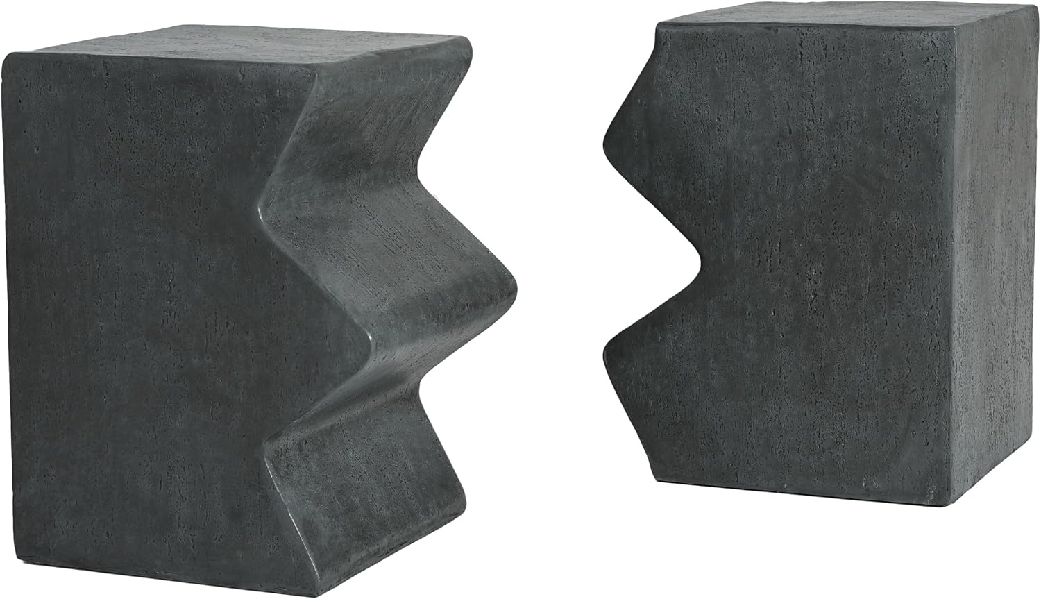 Set of 2 Side Tables, Outdoor & Indoor Rectangular Nesting Tables, Garden Stools, Patio Accent Tables for Porch, Deck, Living Room, No Assembly Required