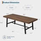 Garvee Industrial Dining Table for 6-8, 78.74" Extra Long Rectangular Kitchen Table with 2"×2" Metal Legs & Wood Top, Large Dining Table for Dining Room, Home Office, Brown