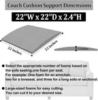 Couch Cushion Support for Sagging Seat, 22"x22"x2.4" Couch Support for sofa | 3 PCS 45D High-Density Curved Foam Sofa Cushion Support for Couches and Sofas, Couch Inserts Saggy Couch
