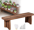 Outdoor Bench, Indoor Wood Bench for End of Bed, Entryway, Dining, Balcony, 24-59in Long Patio Narrow Benches, Wood Ladder Plant Stand, Garden Benches(L59xW7.9xH13.8inch)