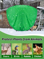 ANPHSIN 2 pcs 9.8ft x 9.8ft Extra Large Plant Covers Freeze Protection- Winter Shrub Plant Protection Bags, Frost Blankets Cloths with Drawstring for Outdoor Garden Potted Plants Shrub, Green