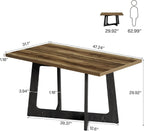 Tribesigns 47-Inch Dining Table for 2-4 People, Small Kitchen Table with Sturdy Pedestal Base, Farmhouse Wood Kitchen & Dining Room Furniture for Small Spaces, Rustic Brown and Black