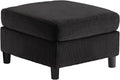 Corduroy Ottoman for Modular Sectional Sofa, Black | Storage