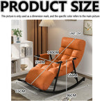 Leisure Rocking Chair and Footstool Set, Modern Living Room Rocking Chair with Cushion,Bedroom Breathable Sofa Lounger with Legrest,Comfortable Garden Rocking Chair with Armrests,Adjustable