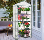 4-Tier Mini Greenhouse, Green House for Flower Indoor Outdoor, Portable Plant Outdoor Cage with Heavy Duty PVC Clear Cover & Steel Frame,Greenhouse for Seed Starting, Mushroom,Vegetables