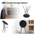 Byliable 28in Cocktail Folding Table, Round High Top Bar Height Black Table | Portable Foldable Design with Removable Legs, Two Folding Methods, HDPE Tabletop, Indoor Outdoor for Parties, Patio, Events