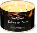 Over 50 Hours Jar Candle - 4-Wick Long-Lasting Scented Candles, 18oz Natural Soy Wax Candle for Home, Candle Gifts for Women & Men, Tobacco Noir