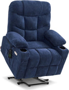 MCombo Power Lift Recliner for Elderly, Fabric 7287 (Navy Blue, Medium)