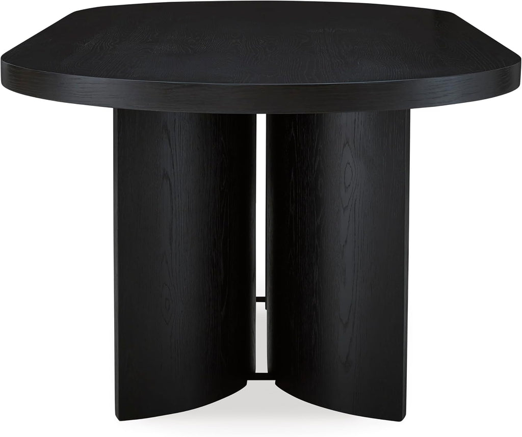 Signature Design by Ashley Rowanbeck Minimalist Dining Table for 8 People, Black