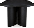 Signature Design by Ashley Rowanbeck Minimalist Dining Table for 8 People, Black