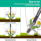 52'' Weed Puller with Long Handle Stand-up Hand Weeder Manual Weeding Tool with Stainless Steel Claw for Garden/Yard/Lawn, Weed Remove Without Bending or Kneeling