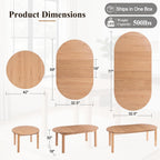HNY Extendable Dining Table Round to Oval for 4-8, 42"-77" Oak Veneer Kitchen Table with Sturdy Legs, Modern Farmhouse Expandable Dining Room Table for Family Gatherings & Small Apartments, Natural