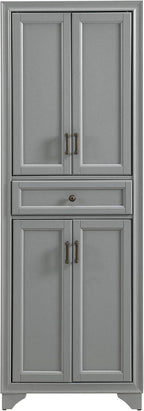Crosley Furniture Tara Pantry Storage Cabinet with Shelves, Kitchen, Dining, or Laundry Room, Distressed Gray