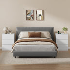 Nightstands Set of 2 with Charging Station and Hidden Drawer, 26"H, White | Bedside Table with 4 Drawers, Modern Night Stand for Bedroom, Side Table with Storage 18.9" W x 15.7" D x 26" H
