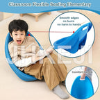 Rocker Chairs for Classroom, Portable Floor Seating with Back Support, Flexible Classroom Seating for Elementary, Plastic Reading Chair, Sensory Wobble Chair, Fun Scoop Egg Chair Indoor, (Green,2)