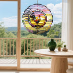 Metal Wind Spinner Outdoor Rooster Decorations Hanging, Festive Gifts for Women Mom Grandma, 25cm/ 9.84in 3D Wind Spinner for Garden Decor for Patio,Yard,Outdoor
