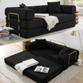 HANXIN 78 Inch Convertible Sleeper Sofa Bed, Folding Floor Mattress Couch with Fixed-Shape Frame, Futon Couch Lounge Loveseat with Pull Out Bed, No Assembly Required (Black)