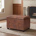 Joveco 24" Leather Storage Ottoman Bench, Rectangle Foot Rest Stool for Living Room, Bedroom, Entryway, Coffee