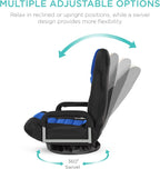 Best Choice Products Swivel Gaming Chair 360 Degree Multipurpose Floor Chair Rocker for TV, Reading, Playing Video Games w/Lumbar Support, Armrest Handles, Adjustable Foldable Backrest - Black/Blue