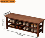 SOBIBO Shoe Rack Bench for Front Door Entrance, Solid Wood Shoe Bench for Closet, Entryway, Mudroom, Hallway, 39.4 inches