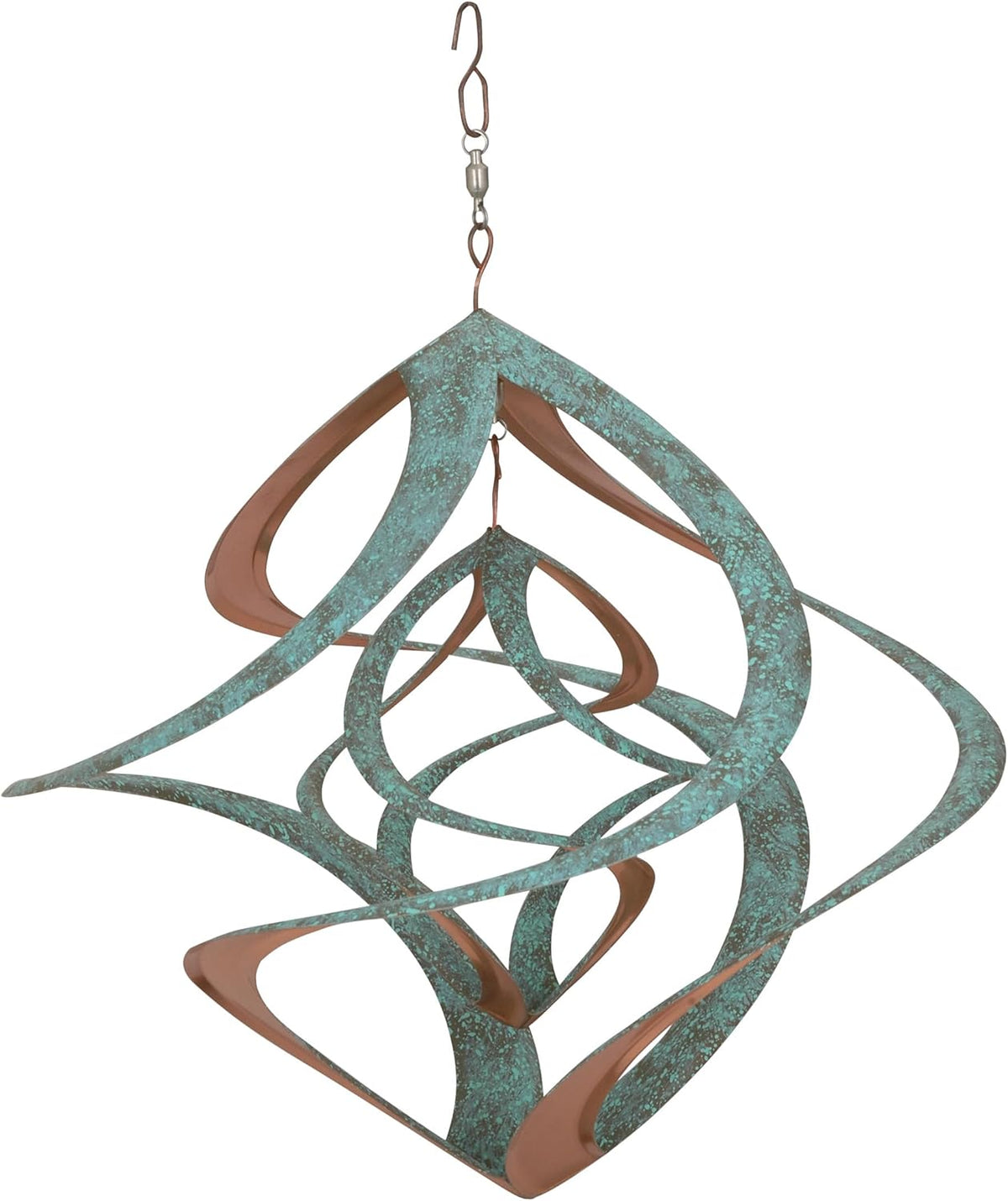 Red Carpet Studios The Original Double Helix Cosmix Wind Spinner, 14-Inch, Copper and Patina