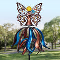 Kircust Solar Wind Spinner, Extra-Large Tulip Garden Windmill Spinners with LED Lighting Solar Powered Glass Ball, Kinetic Metal Sculpture for Outdoor Yard Lawn Patio Decorations