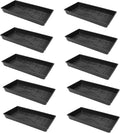 SUNPACK 10" x 20" Heavy Duty Mesh Plastic Seed Starting Tray, Black, 2.3" (Pack of 10) - Ensures Water Drainage and Aeration, Perfect for Greenhouses or Indoor Gardening