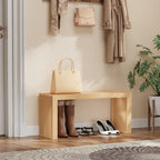 Bamboo Dining Bench, 35 inch Farmhouse Decor Indoor Kitchen Table Bench, Entryway Shoe Rack Bench, Outdoor Bench, Solid Bamboo Benches for Living Room, Hallway, Bedroom
