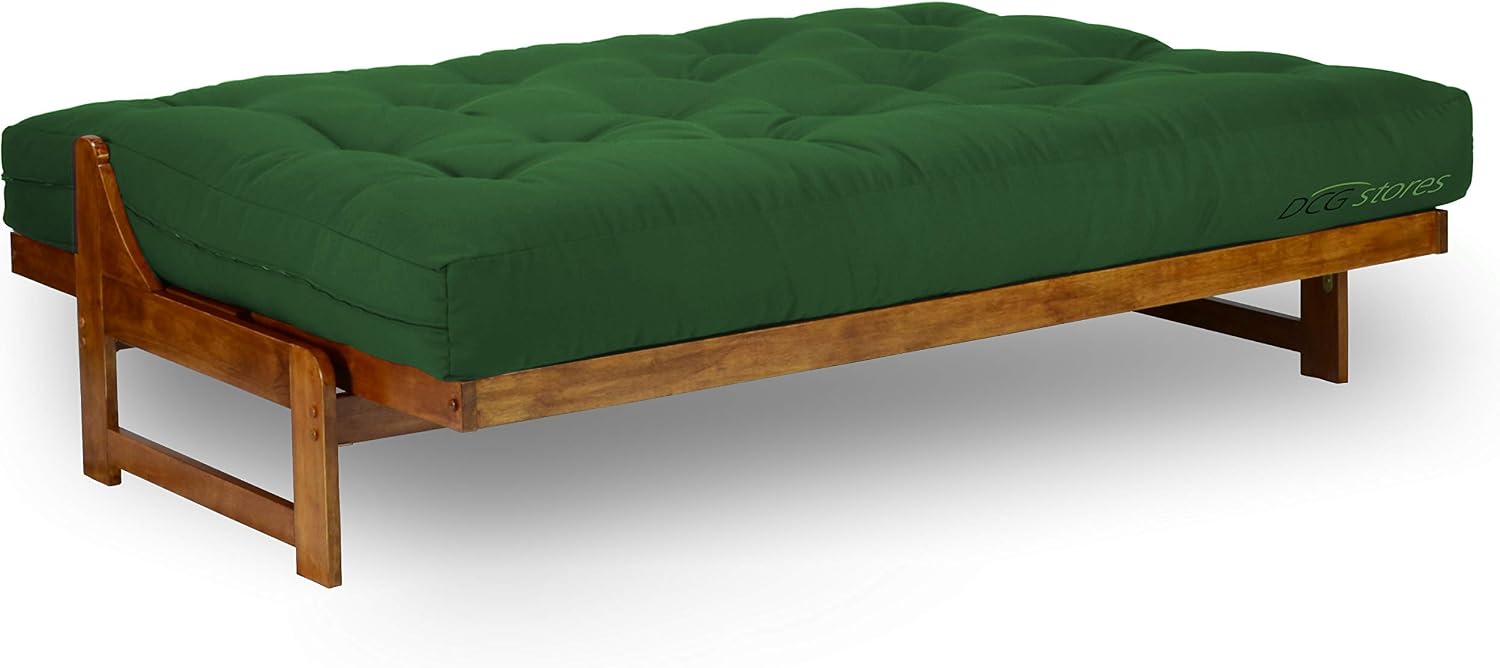 Nirvana Futons Extra Thick Premium 10-Inch Queen Futon Mattress, Hunter Green Twill - Made in USA