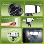 Philips 36W Motion Sensor Security Lights Outdoor, 3800 LM LED Dusk to Dawn Plug in Flood Light, 3 Adjustable Heads, 5000K Daylight, Waterproof for Garage, Yard, Porch