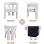 Tmsan Boucle Accent Chairs Set of 2, Modern Barrel Dining Chairs, Sherpa Armchair Comfy Upholstered Side Chair for Living Room Kitchen Reception (Beige, Set of 2)