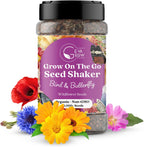 Mini Wildflower Seed Shaker - Bird & Butterfly Garden Seed Mix | 60,000+ Annual & Perennial Flower Seeds for Planting - Attracts Hummingbirds & Butterfly | No Messy Bags or Packets