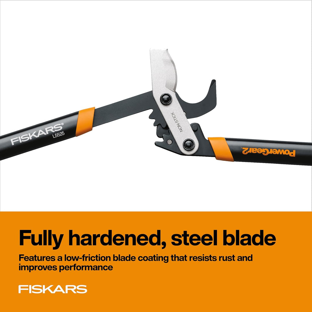 Fiskars 25-Inch Loppers for Tree Trimming, Heavy Duty, Sharp Steel Blade Tree Branch Cutter with up to 1.75" Diameter Cut Capacity, PowerGear2 Design with Compound Action for More Power, Hand Loppers