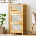 Narrow Kitchen Pantry Cabinet with Doors Storage Rack for Spices Free Standing Organizer Bamboo Storage Cabinet for Small Space Kitchen(43cm*32cm*97cm)