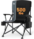 TIMBER RIDGE Oversized Folding Camping Chair High Back 500lbs | Heavy Duty Camping Chairs for Adults, Cup Holder, Side Pocket, Cooler Bag