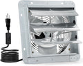 Criditpid 10 Inch Shutter Exhaust Fan 820 CFM, Wall Mounted Exhaust Fan with ON/OFF Power Cord for Greenhouse, Chicken Coop, Attic, Shed, Garage, Warehouses Ventilation, Low Noise louvered Vent Fan.