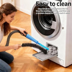 Dryer Vent Cleaner Kit - Universal Vacuum Hose Attachment & Lint Brush, Effectively Clean Clogged Dryer Ducts, Fit Most Vacuums for Dryer, Refrigerator Coils & Behind Appliances (Black)