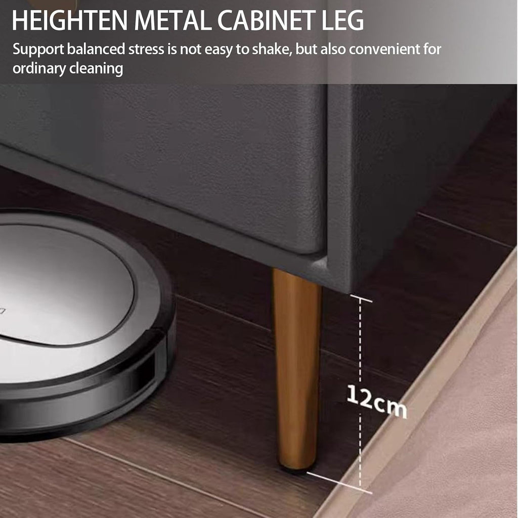 Nightstand with 2 Drawers, Solid Wood Side Bed End Table, Narrow Storage Night Stand Table, Small Organizer Night Stand for Bedroom(Orange,25cm/9.8in)